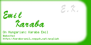 emil karaba business card